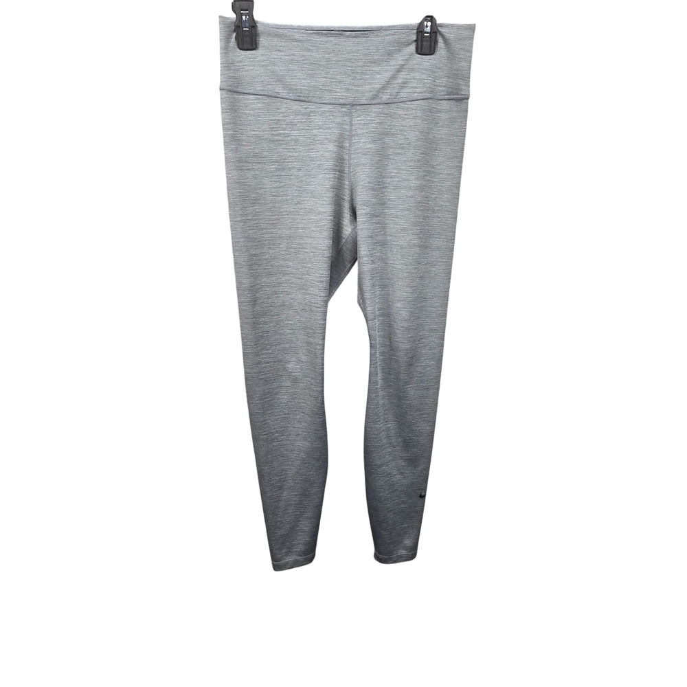 Nike Dri-FIT Womens High Waisted Leggings Gray Heathered Size L Activewear